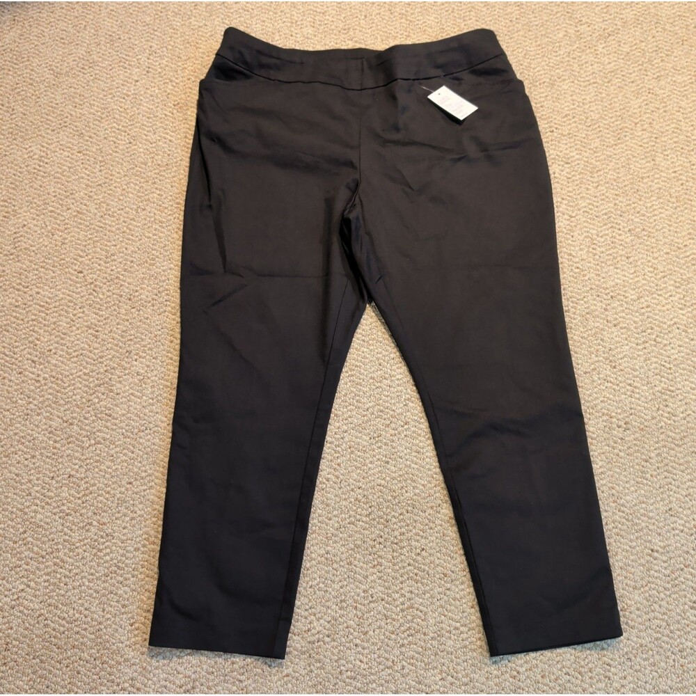 Croft & Barrow The Effortless Stretch Pant Womens 22W Black Straight Mid Rise